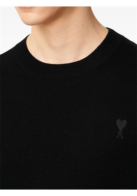 adc sweater man black AMI PARIS | HKS826.0010180